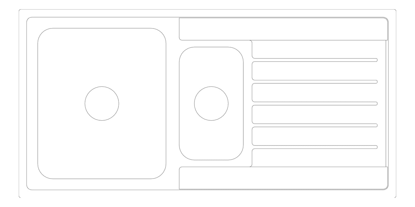 Plan Image of Sink Kitchen Seima Kubic OneAndOneFourthBowl Drainer Left