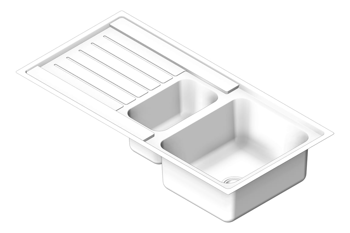 Navigate to Sink Kitchen Seima Kubic OneAndOneFourthBowl Drainer Right