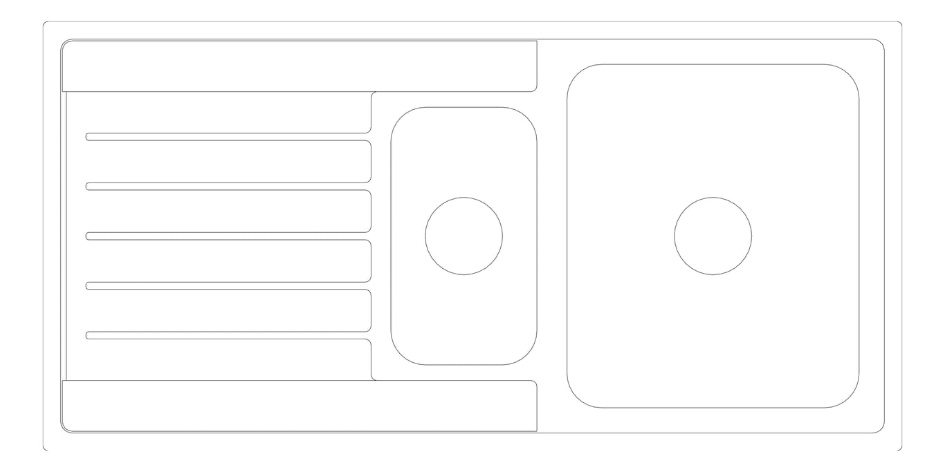 Plan Image of Sink Kitchen Seima Kubic OneAndOneFourthBowl Drainer Right
