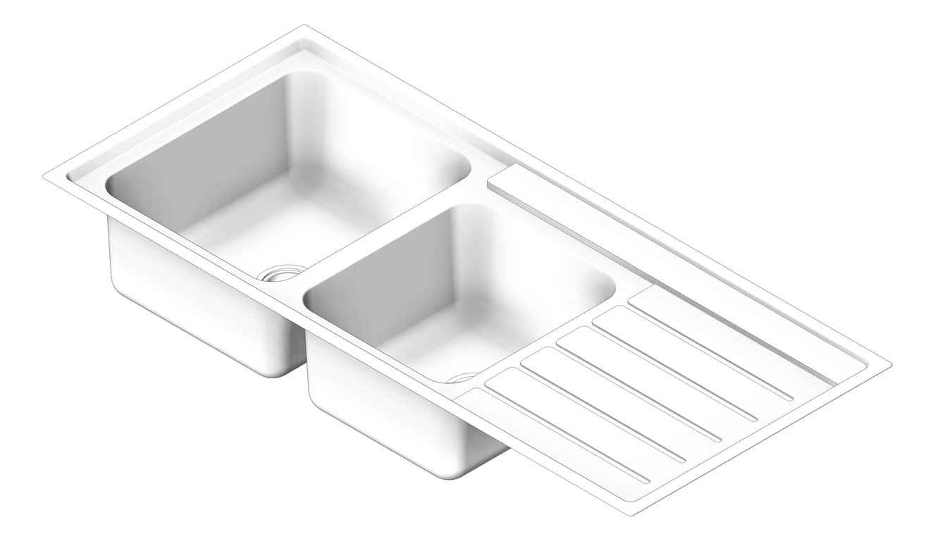 Navigate to Sink Kitchen Seima Kubic OneAndThreeFourthBowl Drainer Left
