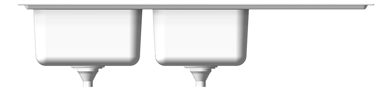 Front Image of Sink Kitchen Seima Kubic OneAndThreeFourthBowl Drainer Left