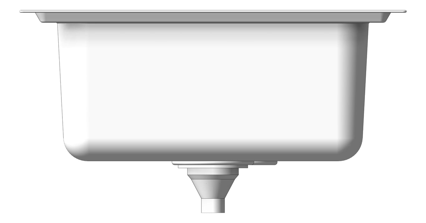 Left Image of Sink Kitchen Seima Kubic OneAndThreeFourthBowl Drainer Left