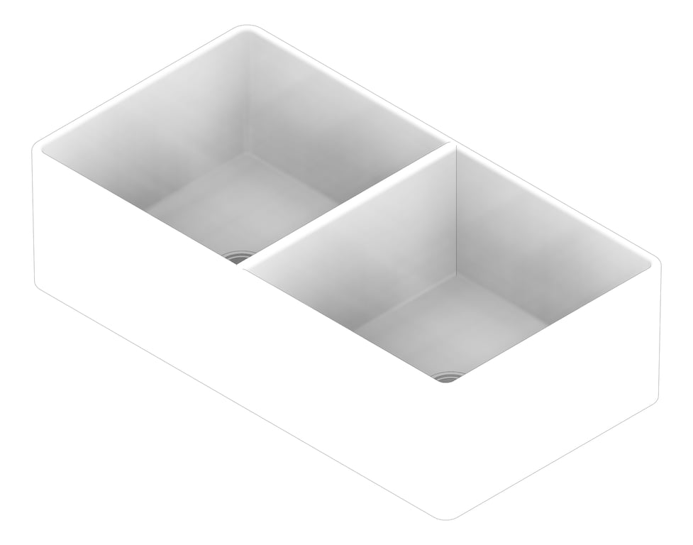 3D Documentation Image of Sink Kitchen Seima Odessa ApronFront DoubleBowl