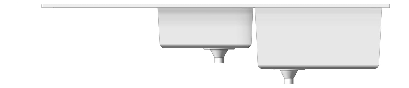 Front Image of Sink Kitchen Seima Oros OneAndThreeFourthBowl Drainer Left