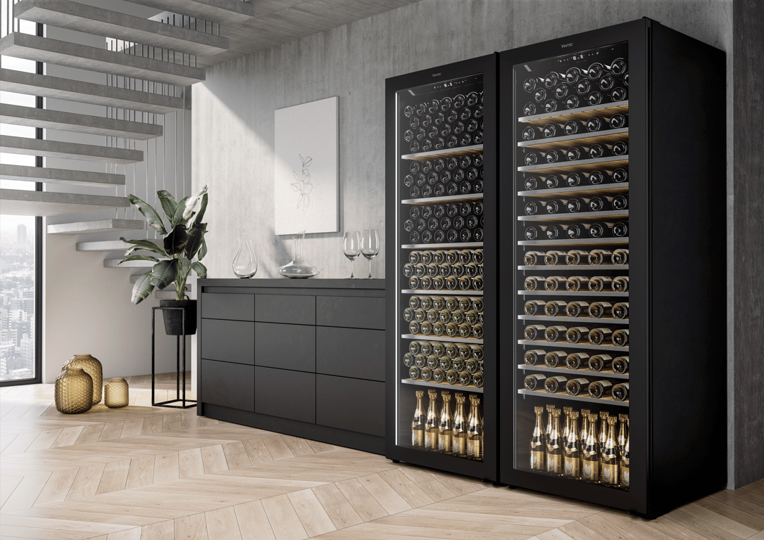 AP-Home-V300-APAC (1) Image of Refrigerator Freestanding Vintec Premium Wine 180Bottle TelescopicShelves