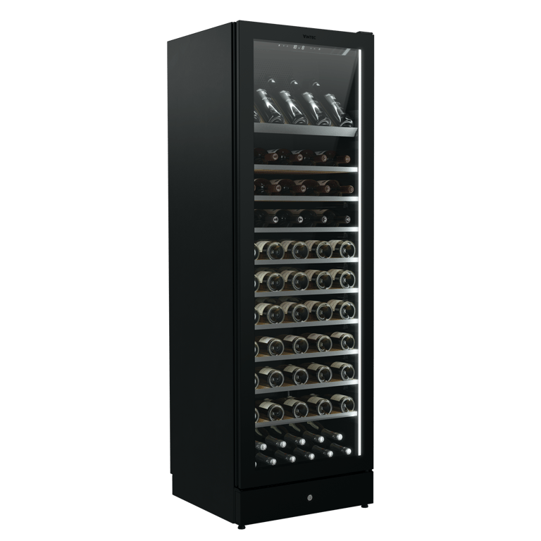 VWM198PBA 9 1 ANG L Closed Image of Refrigerator Freestanding Vintec Premium Wine 126Bottle TelescopicShelves