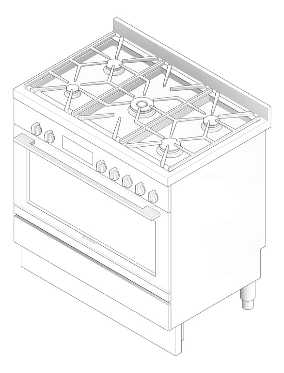 3D Documentation Image of Cooker Upright Westinghouse DualFuel
