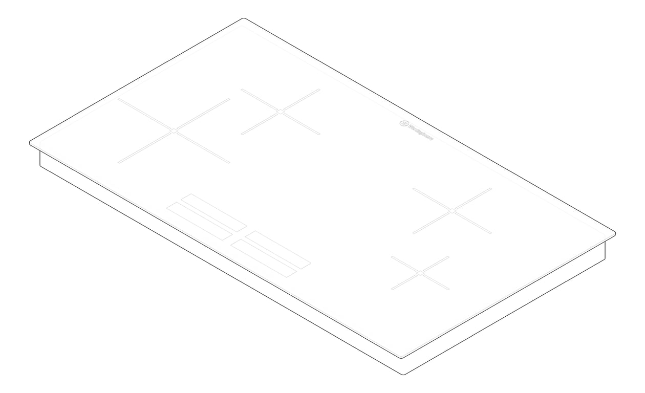 3D Documentation Image of Cooktop Induction Westinghouse 900