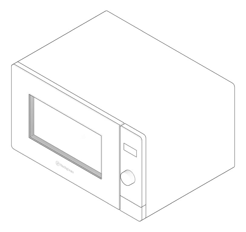 3D Documentation Image of Microwave Countertop Westinghouse 45L