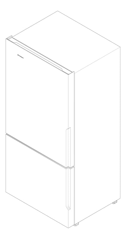 3D Documentation Image of Refrigerator Freezer Westinghouse 496L