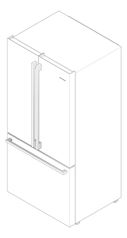 3D Documentation Image of Refrigerator FrenchDoor Westinghouse 491L