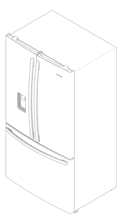 3D Documentation Image of Refrigerator FrenchDoor Westinghouse 565L