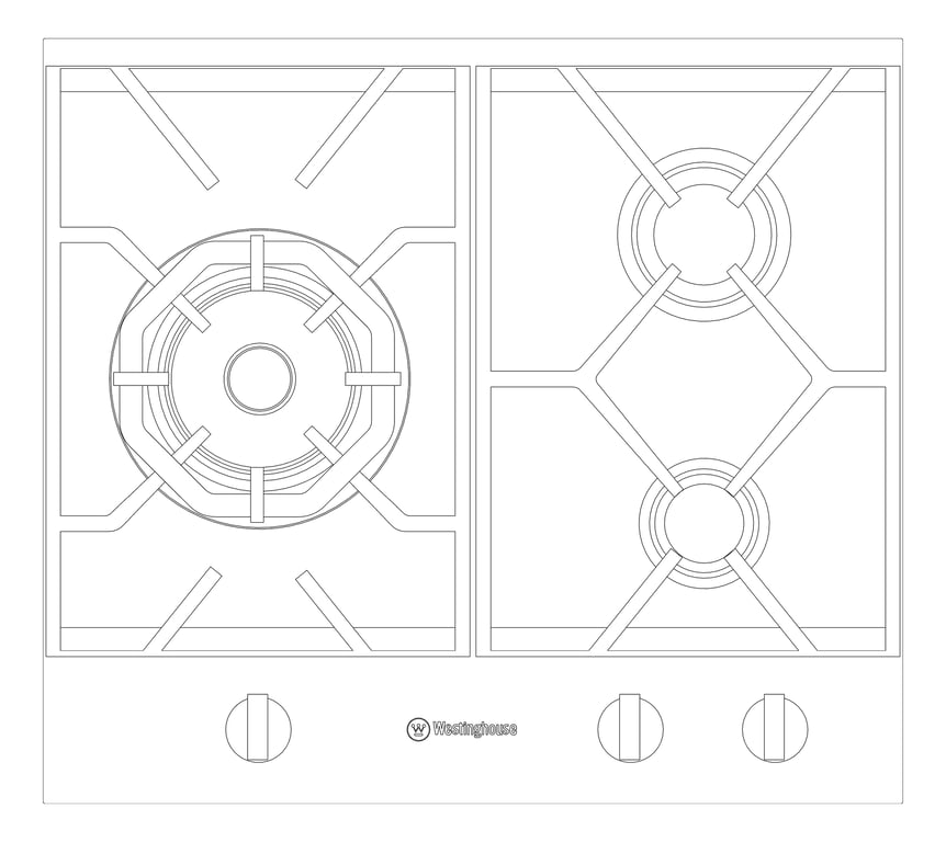 Cooktop Gas Westinghouse 600 Glass