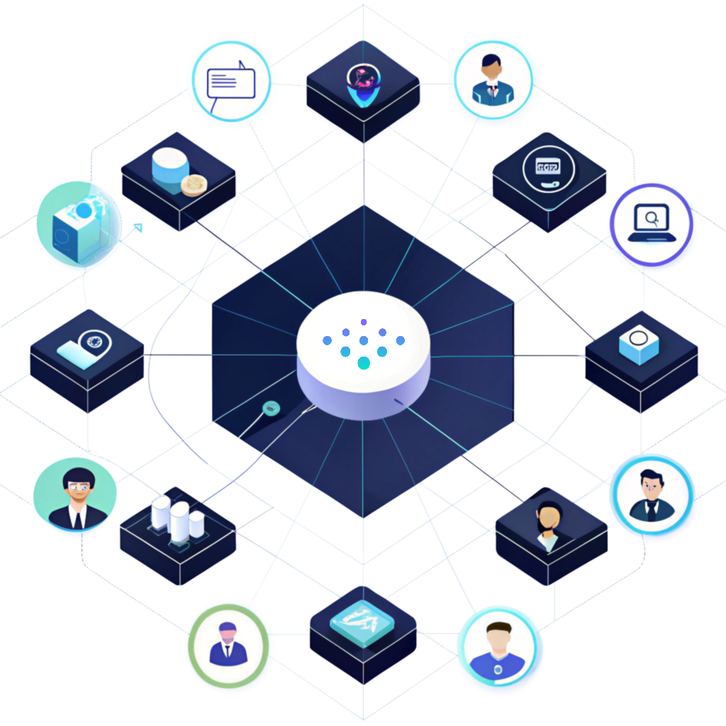 About IGS Group – BIM Technology Solutions Specifier Collaboration Illustration showcasing interconnected technology solutions with icons representing collaboration, BIM services, and specifier engagement for manufacturers.