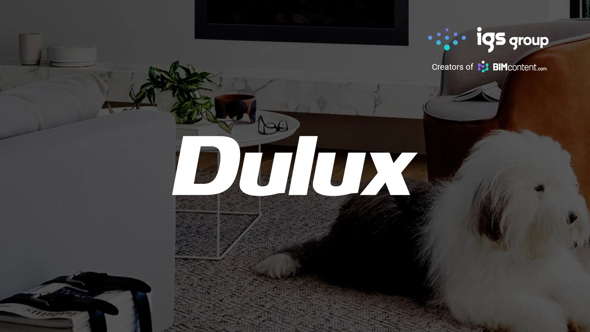 IGS Group and Dulux success story thumbnail featuring Dulux Australia's paint collection on display with the BIM content from IGS Group and BIMcontent.com