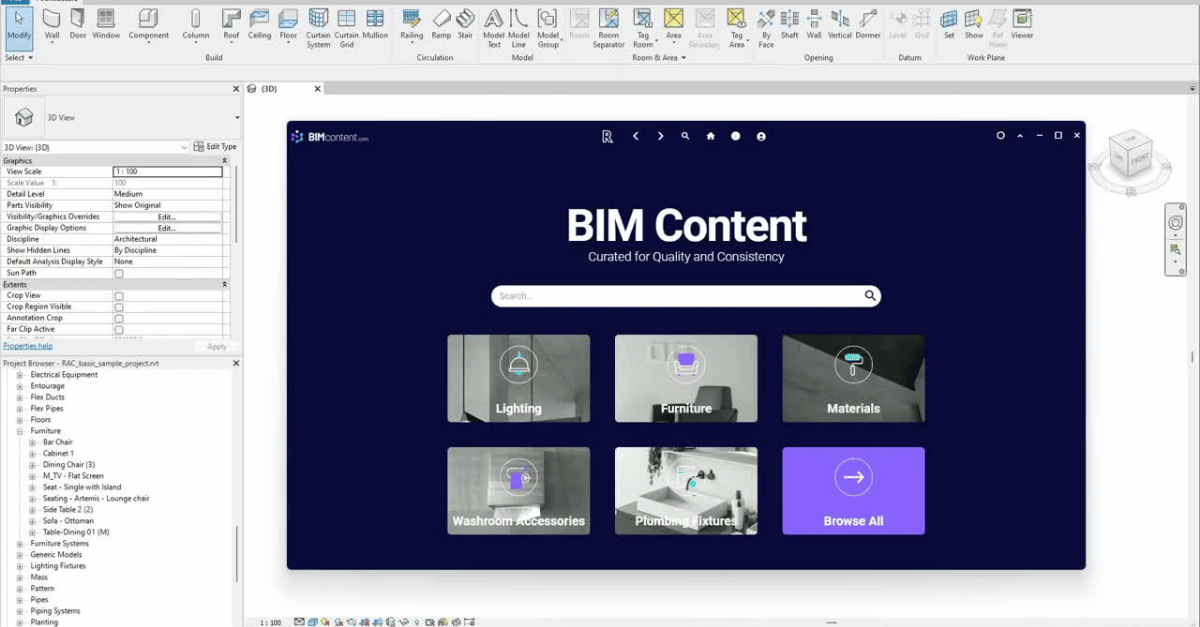 BIMcontent search