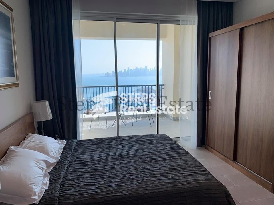 Sea View | Fully Furnished 1BHK+Office Apartment - Apartment in Viva Bahriyah