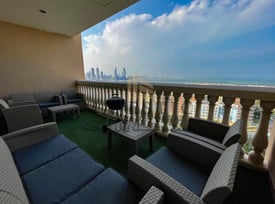 Balcony with Direct Sea View, FF 3BR w/ Maids Room - Apartment in West Porto Drive