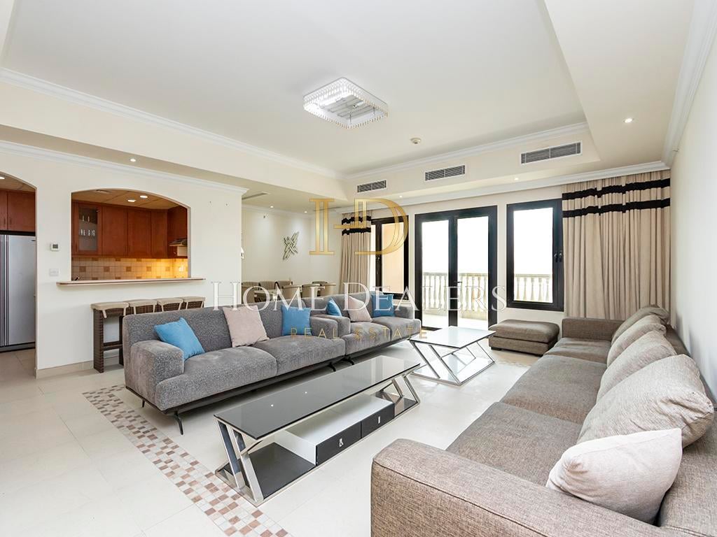 Full Marina View Furnished 3BR in Porto Arabia - Apartment in West Porto Drive