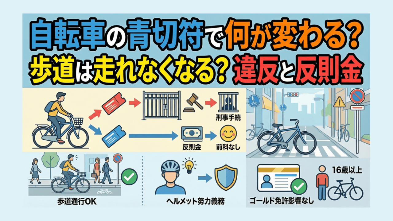 自転車の青切符で何が変わる？歩道は走れなくなる？違反と反則金