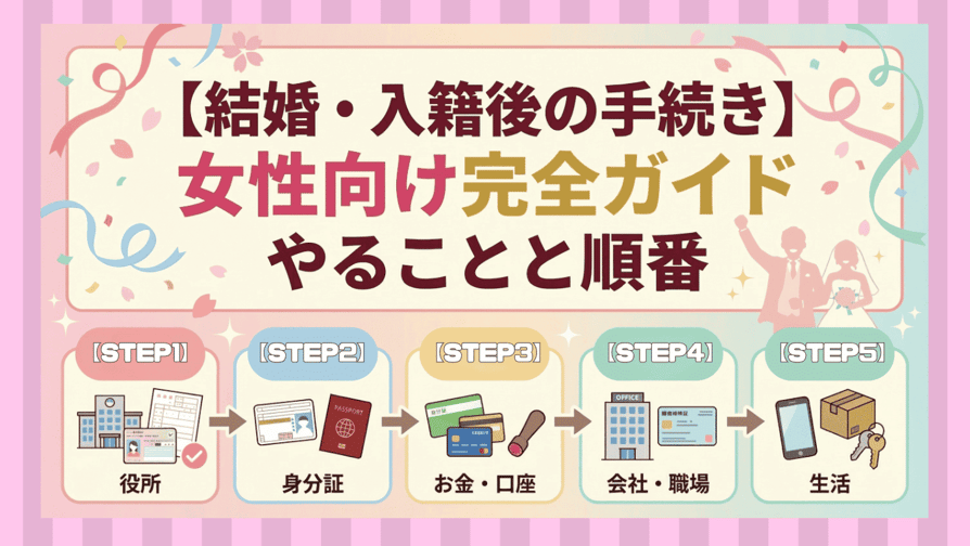 【結婚・入籍後の手続き】女性向け完全ガイド - やることと順番