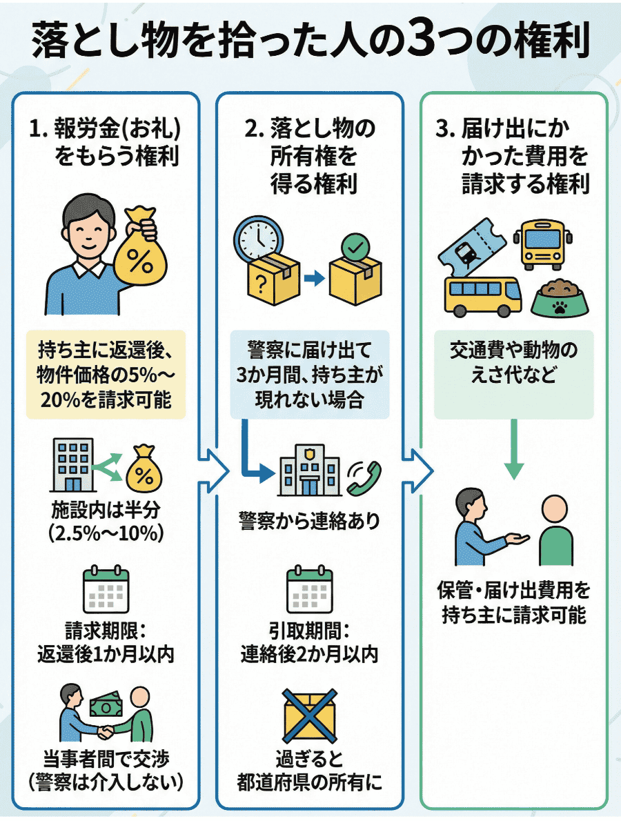 落とし物を拾ったら？届け出の手順・報労金(謝礼)・所有権を解説 