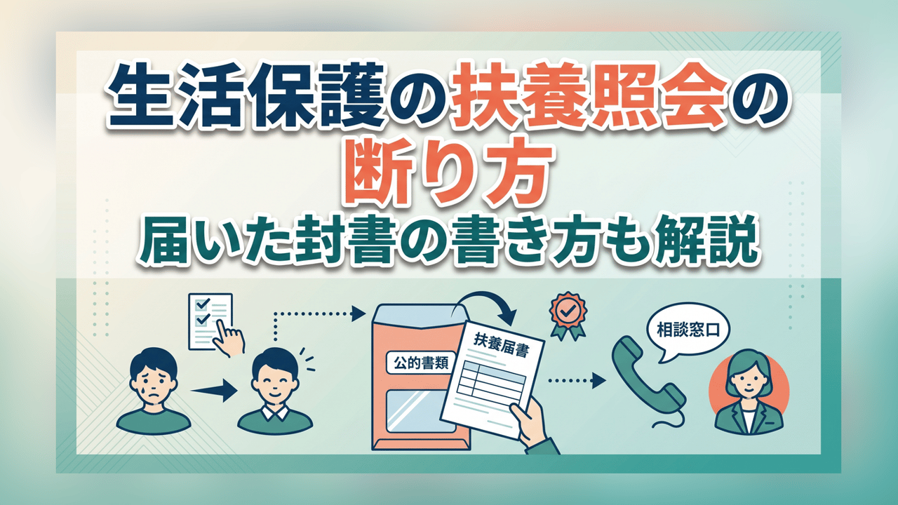 生活保護の扶養照会の断り方〜届いた封書の書き方も解説