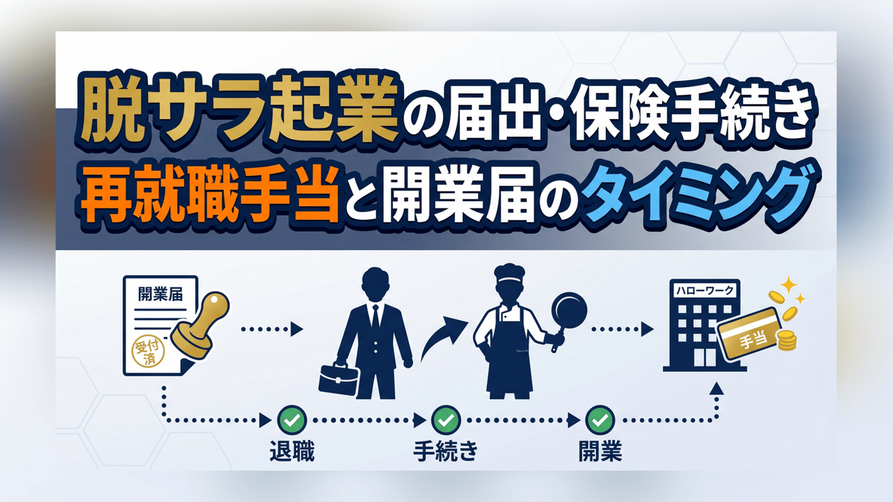 脱サラ起業の届出・保険手続き〜再就職手当と開業届のタイミング