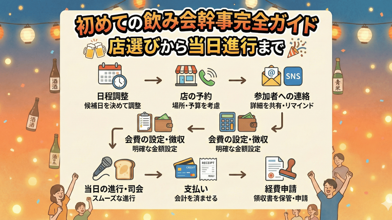 初めての飲み会幹事完全ガイド - 店選びから当日進行まで