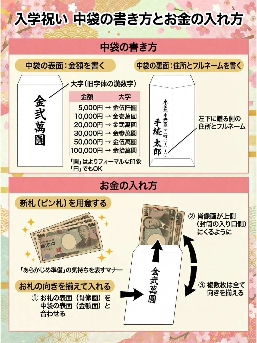入学 祝い 封筒 書き方