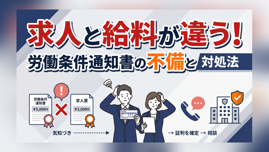 求人と給料が違う！労働条件通知書の不備と対処法