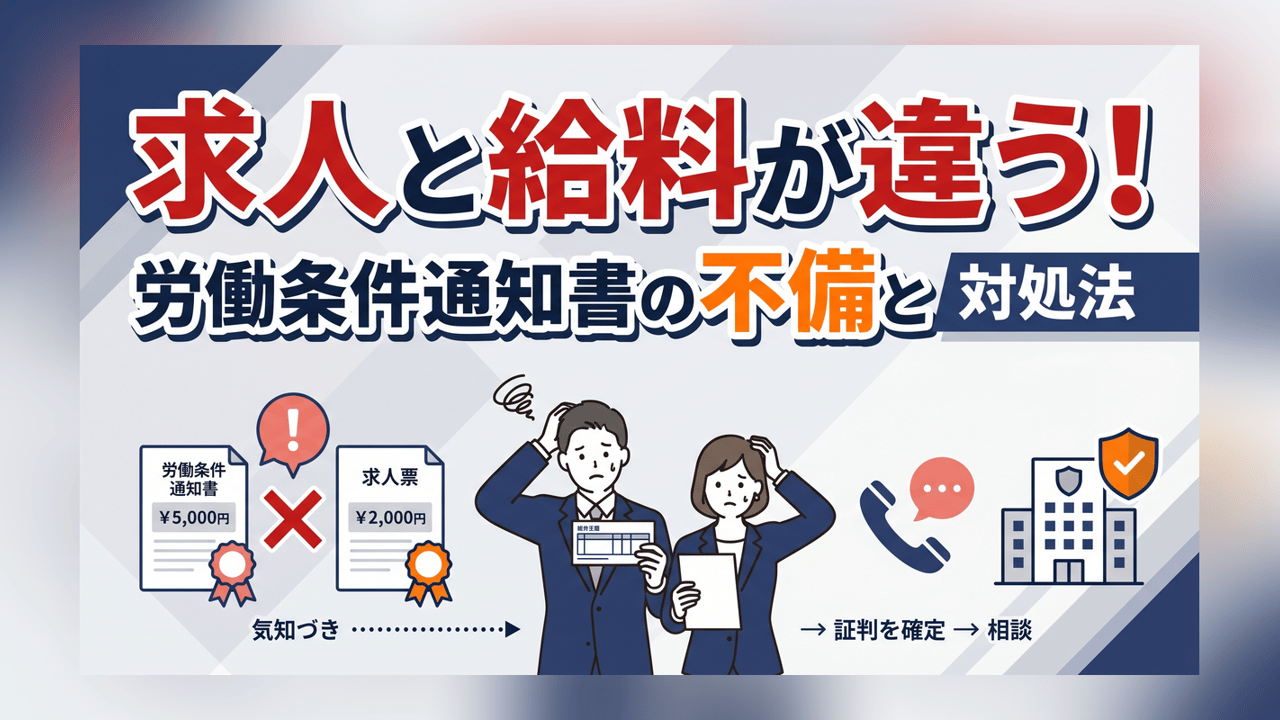求人と給料が違う！労働条件通知書の不備と対処法