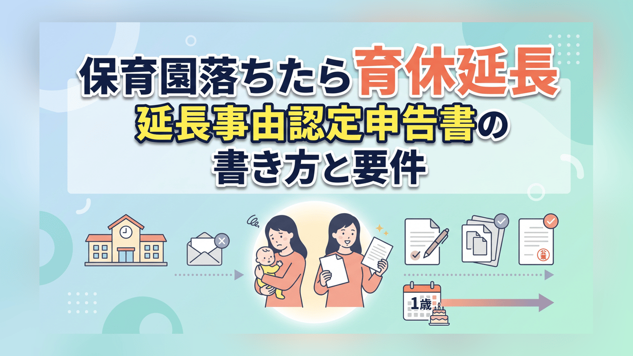 保育園落ちたら育休延長〜延長事由認定申告書の書き方と要件