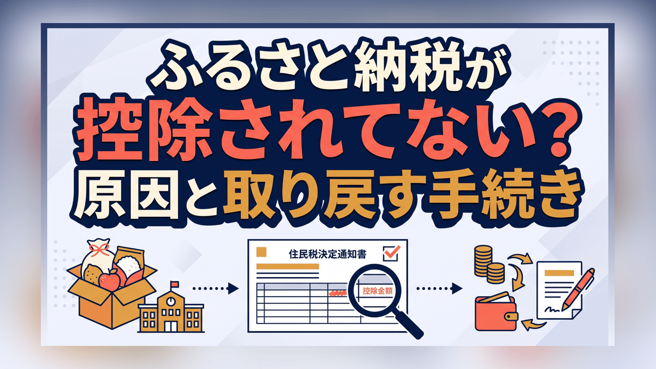 ふるさと納税が控除されてない？原因と取り戻す手続き