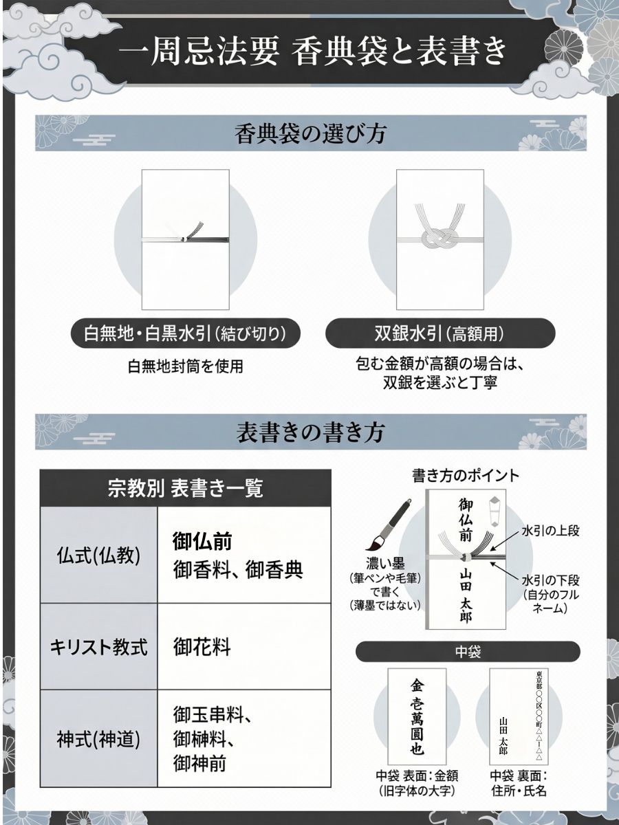 一 周忌 香典 表書き