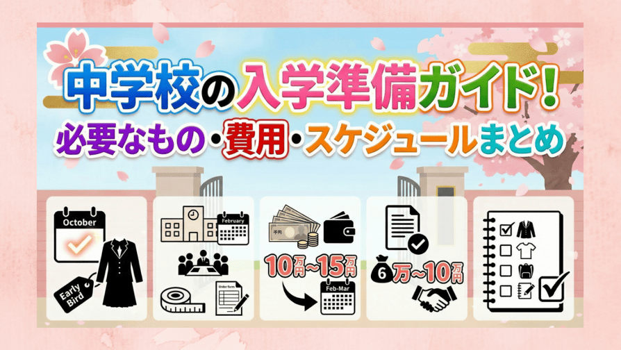 中学校の入学準備ガイド！必要なもの・費用・スケジュールまとめ