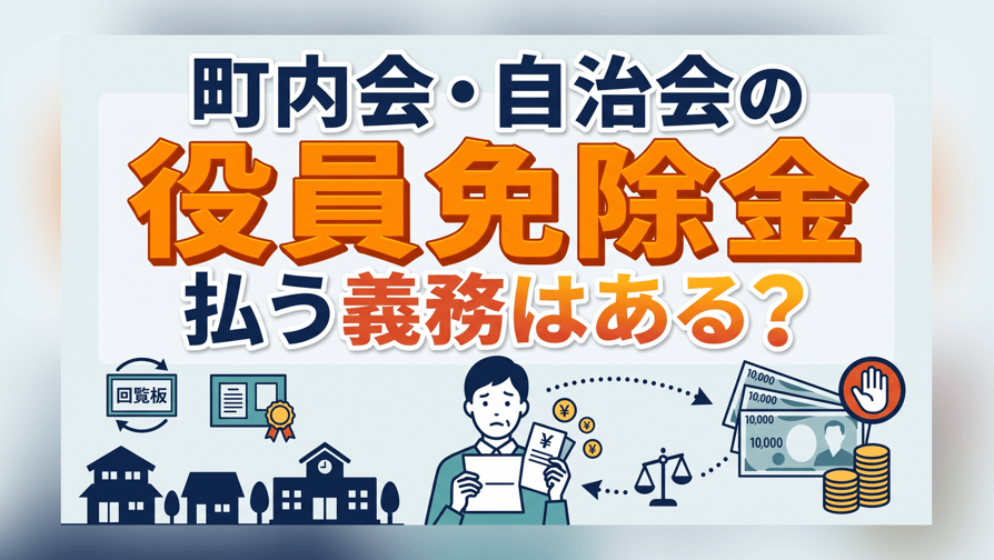 町内会・自治会の役員免除金 - 支払い義務と断り方を解説