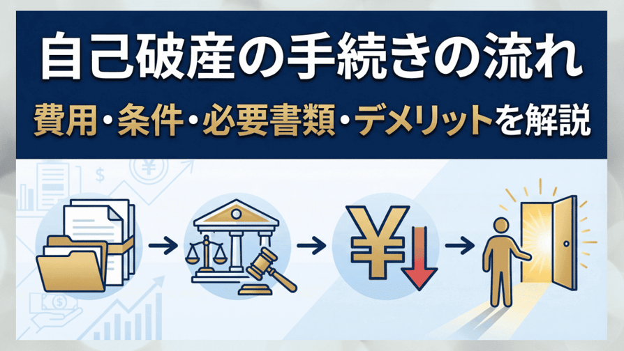 自己破産の手続きの流れー費用・条件・必要書類・デメリットを解説