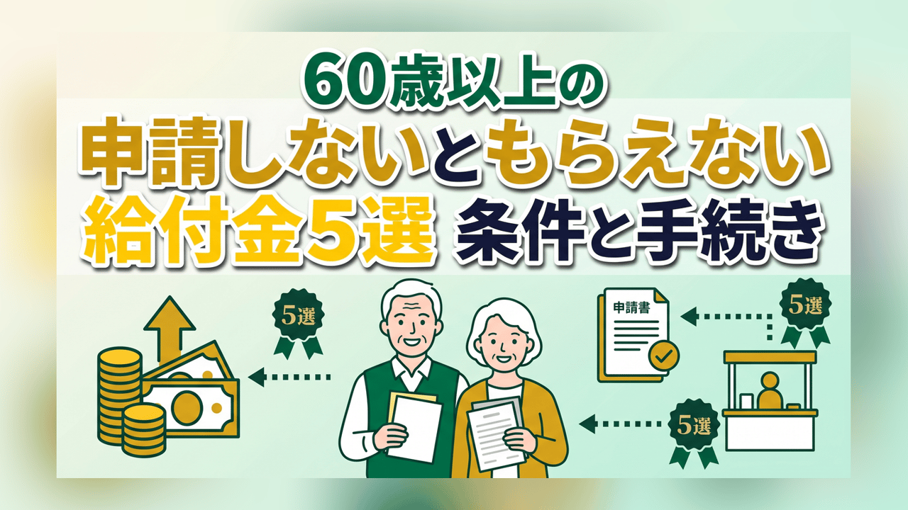 60歳以上の申請しないともらえない給付金5選 - 条件と手続き