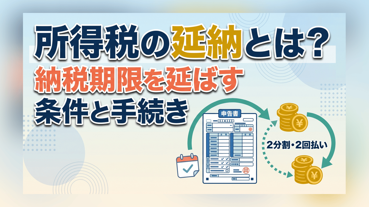 所得税の延納とは？納税期限を延ばす条件と手続き