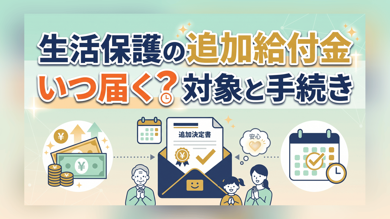生活保護の追加給付金〜いつ届く？対象と手続き