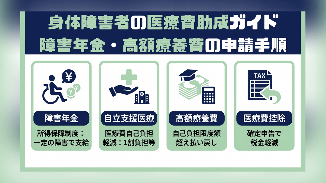 身体障害者の医療費助成ガイド〜障害年金・高額療養費の申請手順