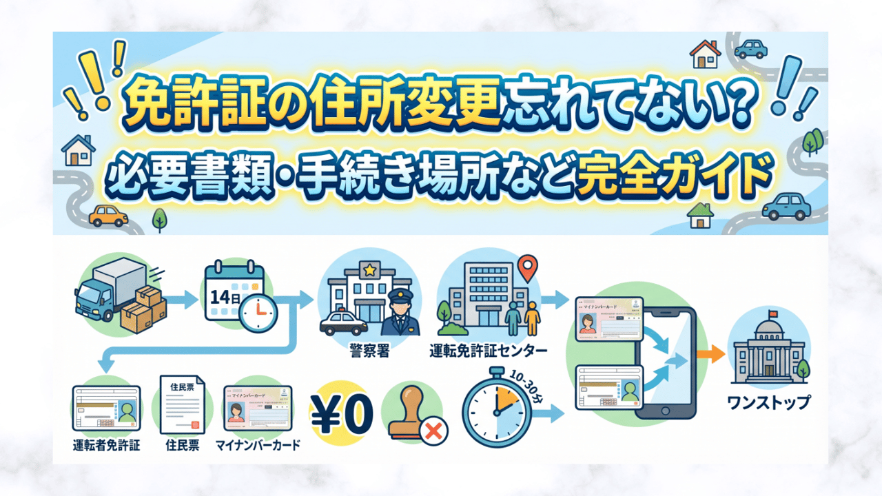 免許証の住所変更忘れてない？必要書類・手続き場所など完全ガイド