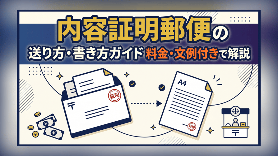 内容証明郵便の送り方・書き方ガイド - 料金・文例付きで解説