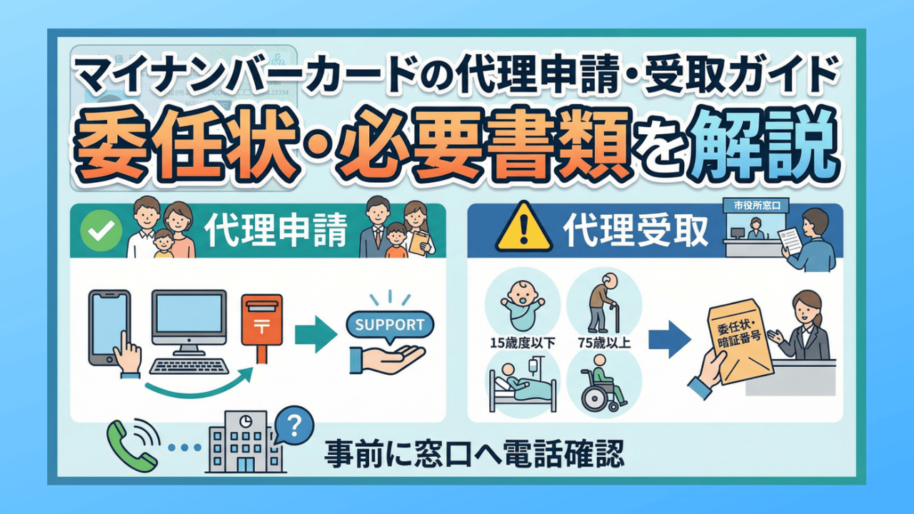 マイナンバーカードの代理申請・受取ガイド〜委任状・必要書類を解説