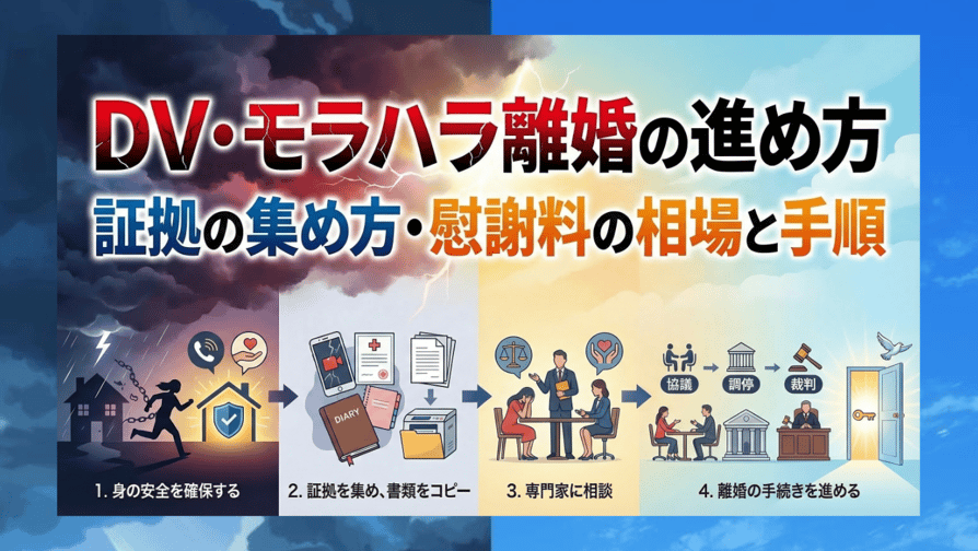 DV・モラハラ離婚の進め方〜証拠の集め方・慰謝料の相場と手順