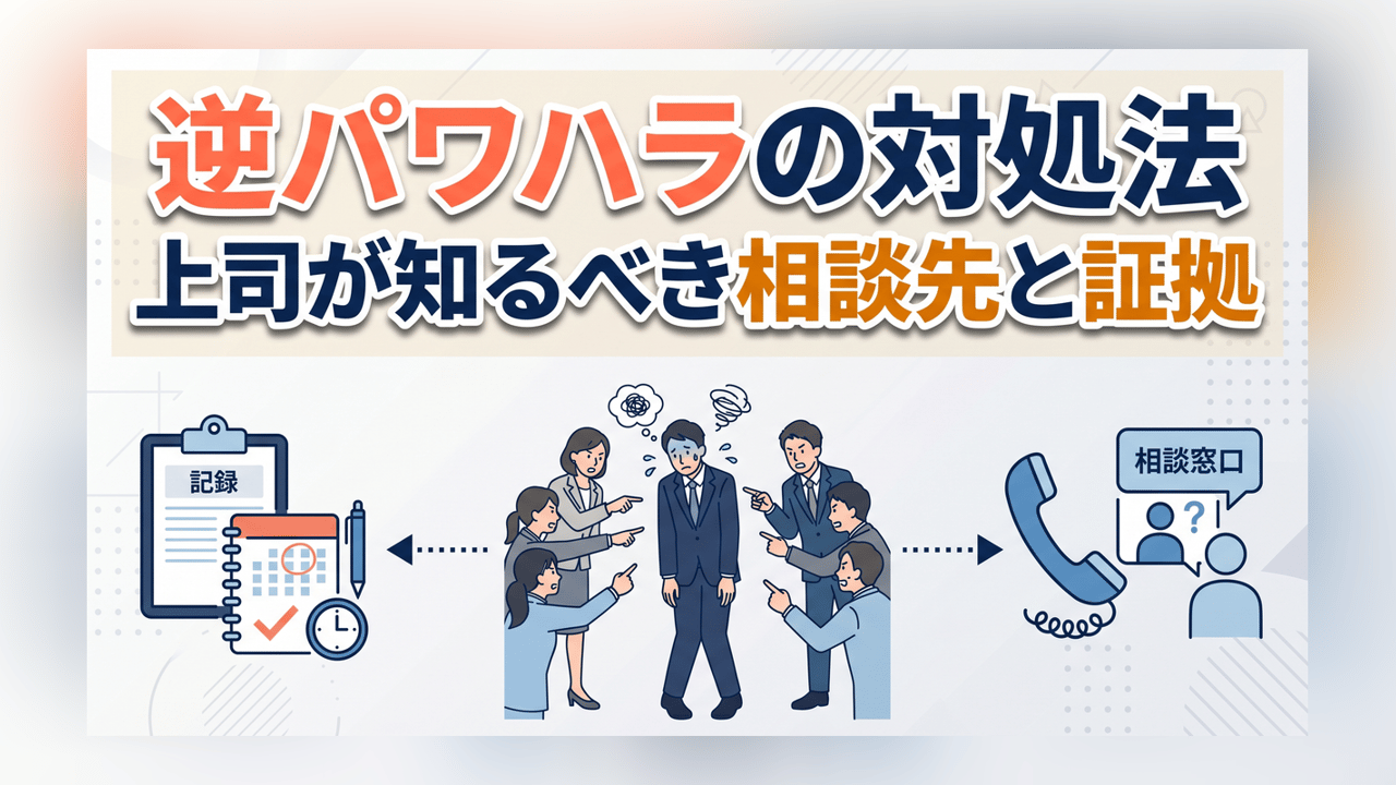 逆パワハラの対処法〜上司が知るべき相談先と証拠