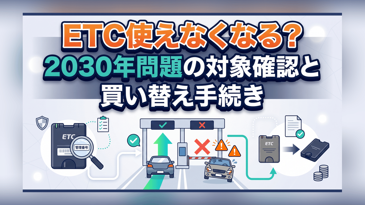 ETC使えなくなる？2030年問題の対象確認と買い替え手続き | 手続き