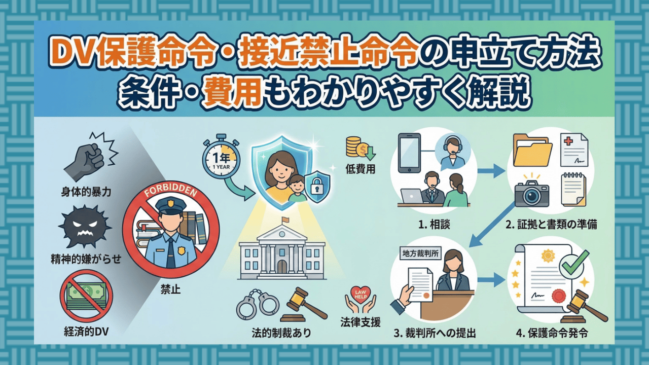 DV保護命令・接近禁止命令の申立て方法〜条件・費用もわかりやすく解説
