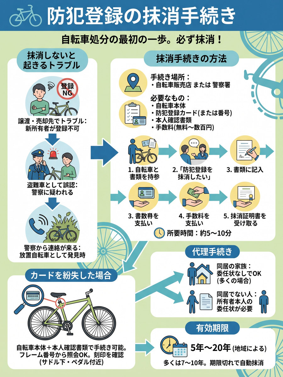 自転車の処分方法完全ガイド - 防犯登録抹消から処分方法の比較まで